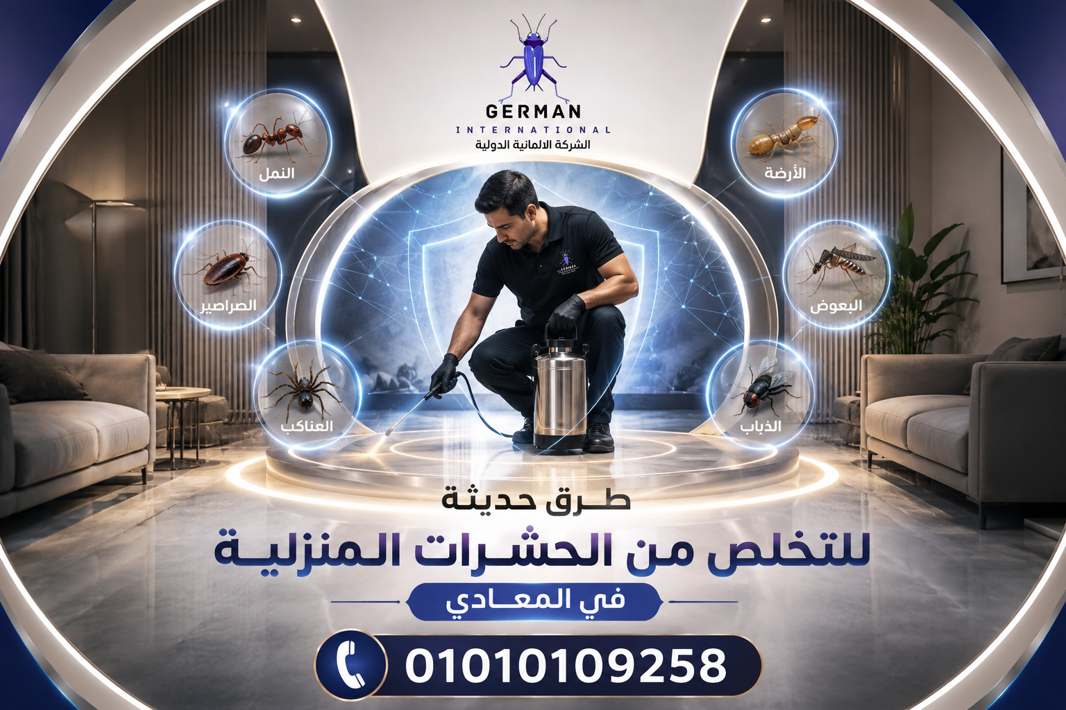 طرق حديثة للتخلص من الحشرات المنزلية في المعادي
