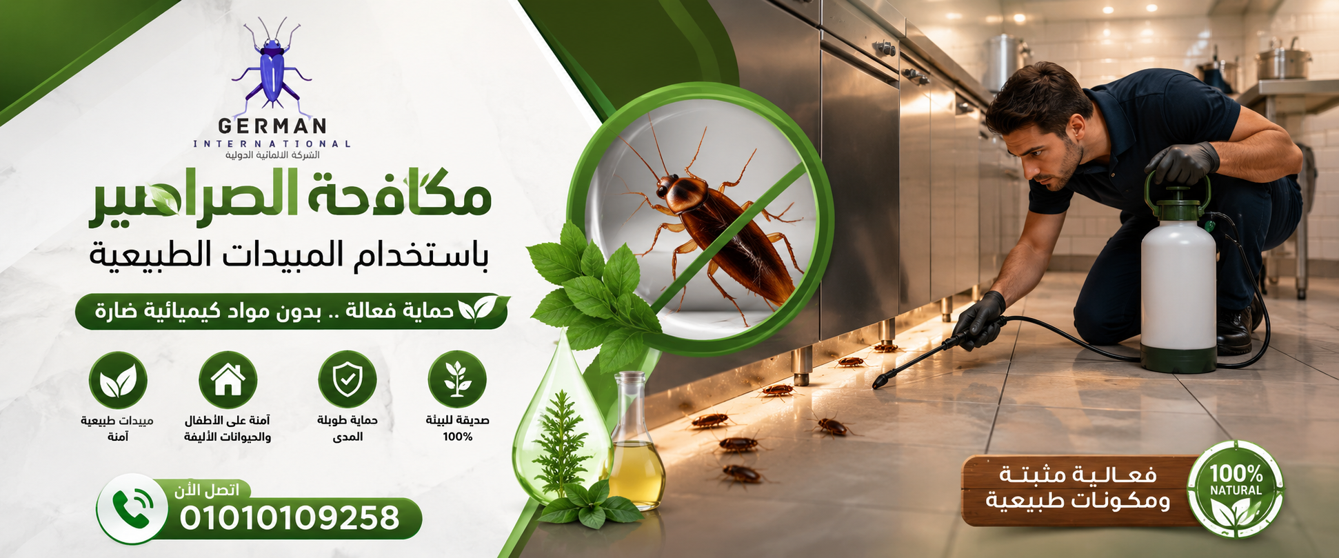 مكافحة الصراصير باستخدام المبيدات الطبيعية