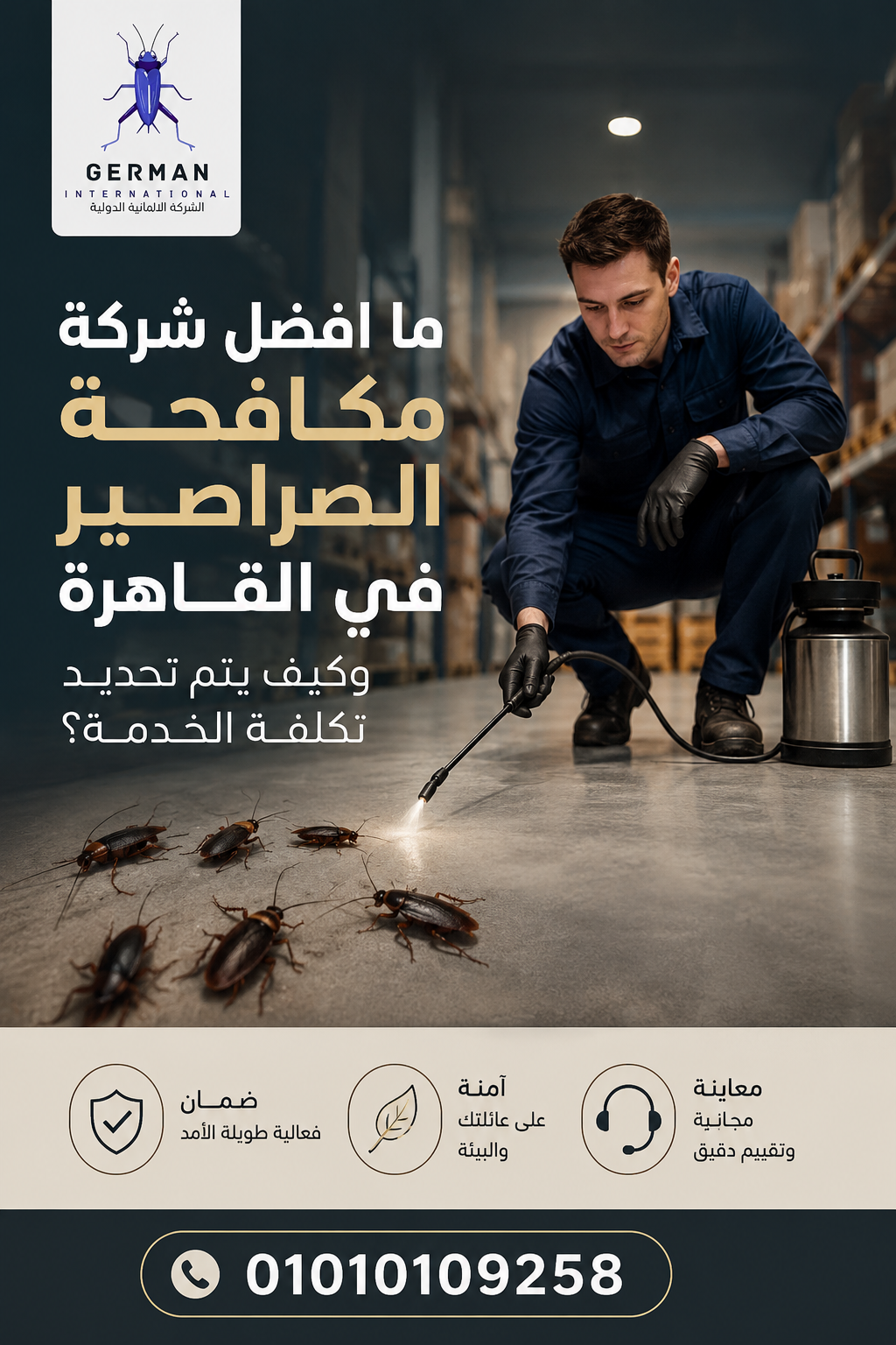 ما افضل شركة مكافحة الصراصير في القاهرة وكيف يتم تحديد تكلفة الخدمة؟