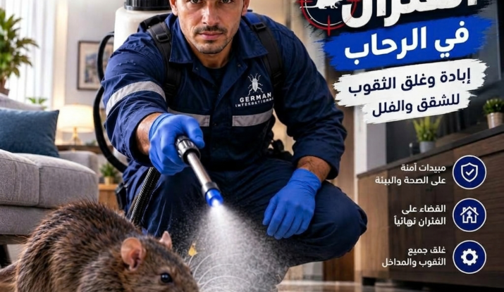 مكافحة الفئران في الرحاب إبادة وغلق الثقوب للشقق والفلل
