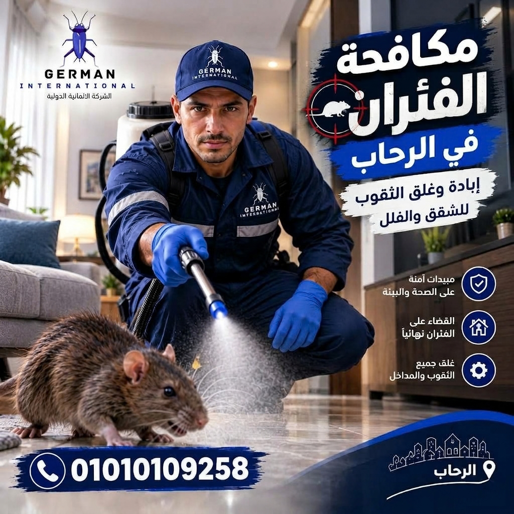 مكافحة الفئران في الرحاب إبادة وغلق الثقوب للشقق والفلل